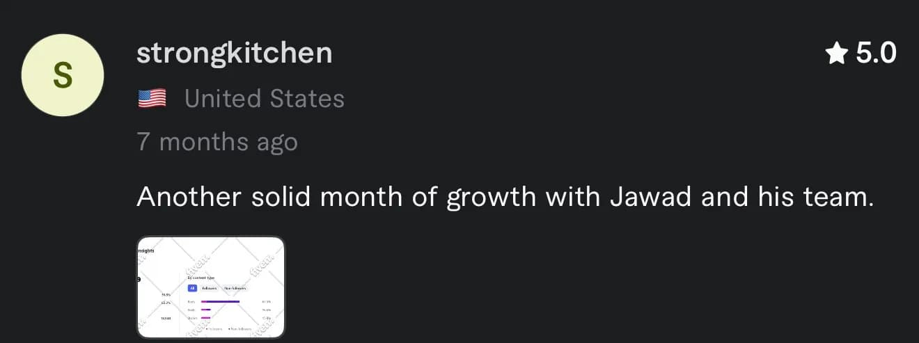 Client review from strongkitchen