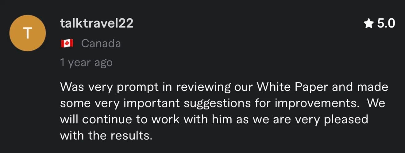 Client review from talktaiwe22