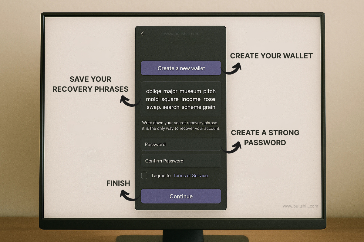 Phantom Wallet setup page